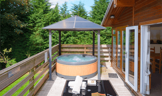 Luxury hot tub lodges